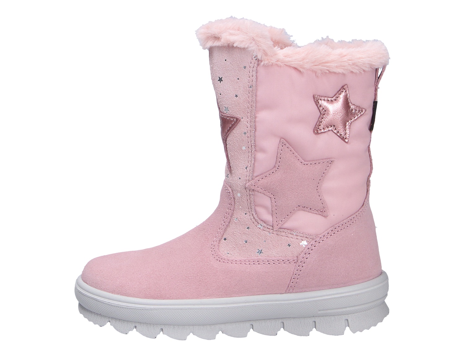 Superfit FLAVIA rosa Winterstiefel für Kinder mit Sternen-Applikationen, Fellrand und profilierter Sohle