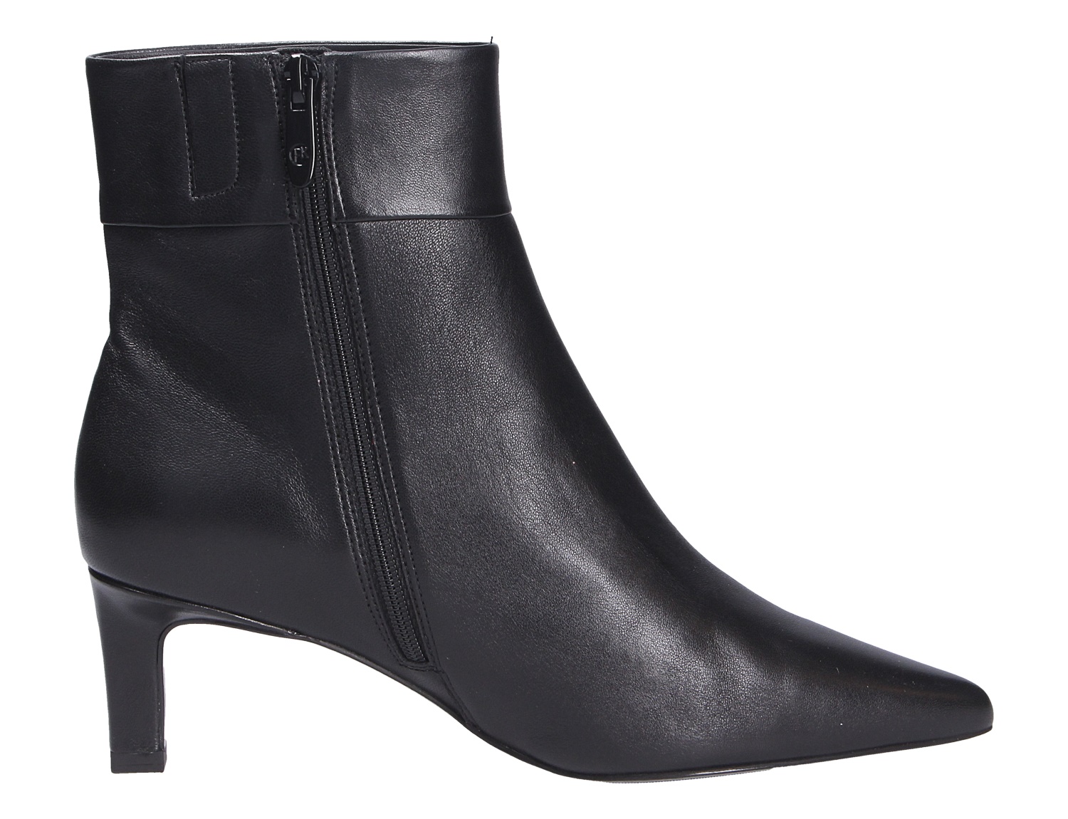 Peter Kaiser Damen Stiefel in Schwarz, elegante Stiefelette aus glattem Leder mit seitlichem Reißverschluss, spitzer Form und Absatz