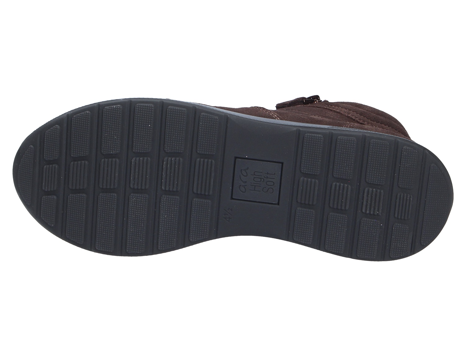 Unteransicht der Ara OSAKA Schuhsohle mit rutschhemmendem Profil und HighSoft-Dämpfung in Schwarz