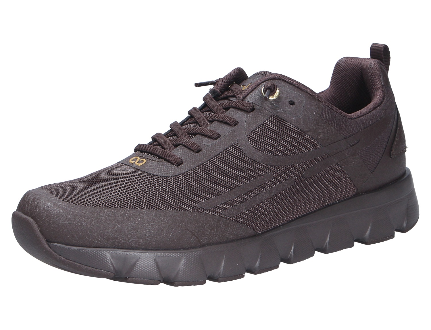 tenhaag Damen Sneaker in Dunkelbraun, sportlicher Freizeitschuh mit Schnürung, atmungsaktivem Mesh und markanter profilierter Sohle