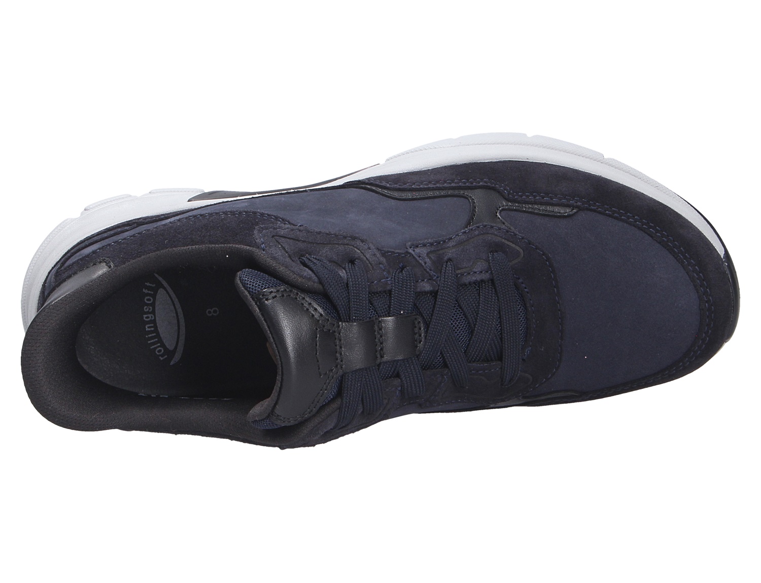 Pius Gabor Herren Schnürschuhe in Dunkelblau mit weißer Sohle, sportlicher Freizeitschuh in Draufsicht