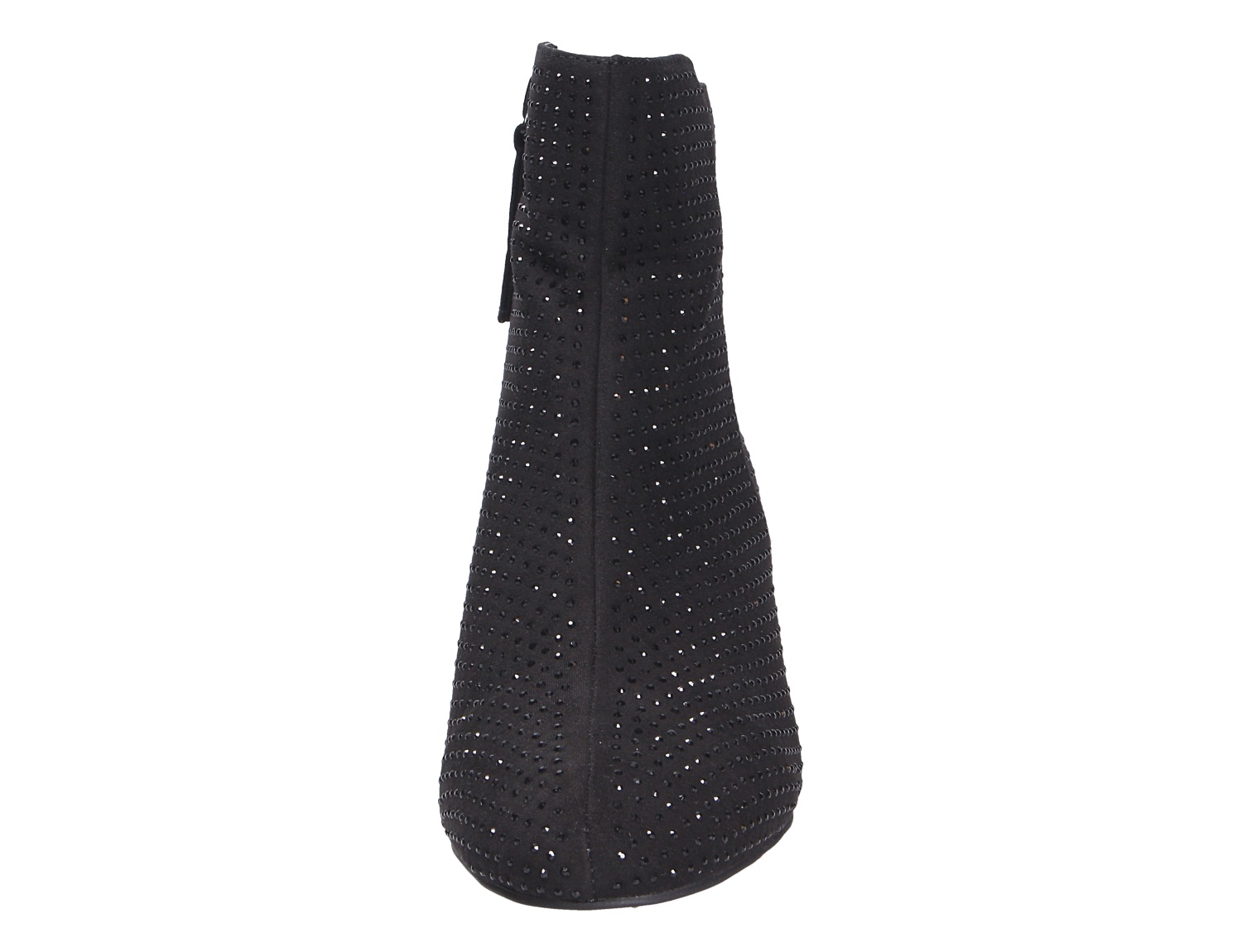Rückansicht der schwarzen La Strada Damen Stiefel mit funkelndem Strassbesatz und schmaler Silhouette