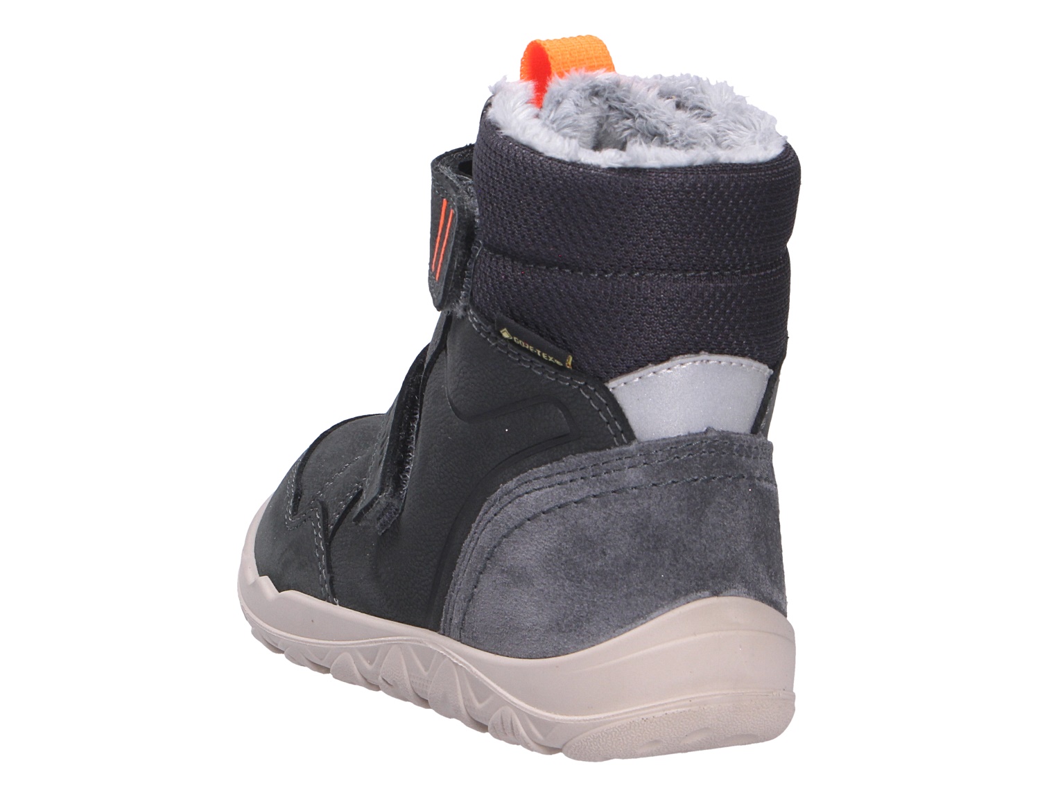 Rückansicht des Superfit WALDERI Winterstiefels in Schwarz mit warmem Innenfutter, Klettverschluss und robuster Sohle