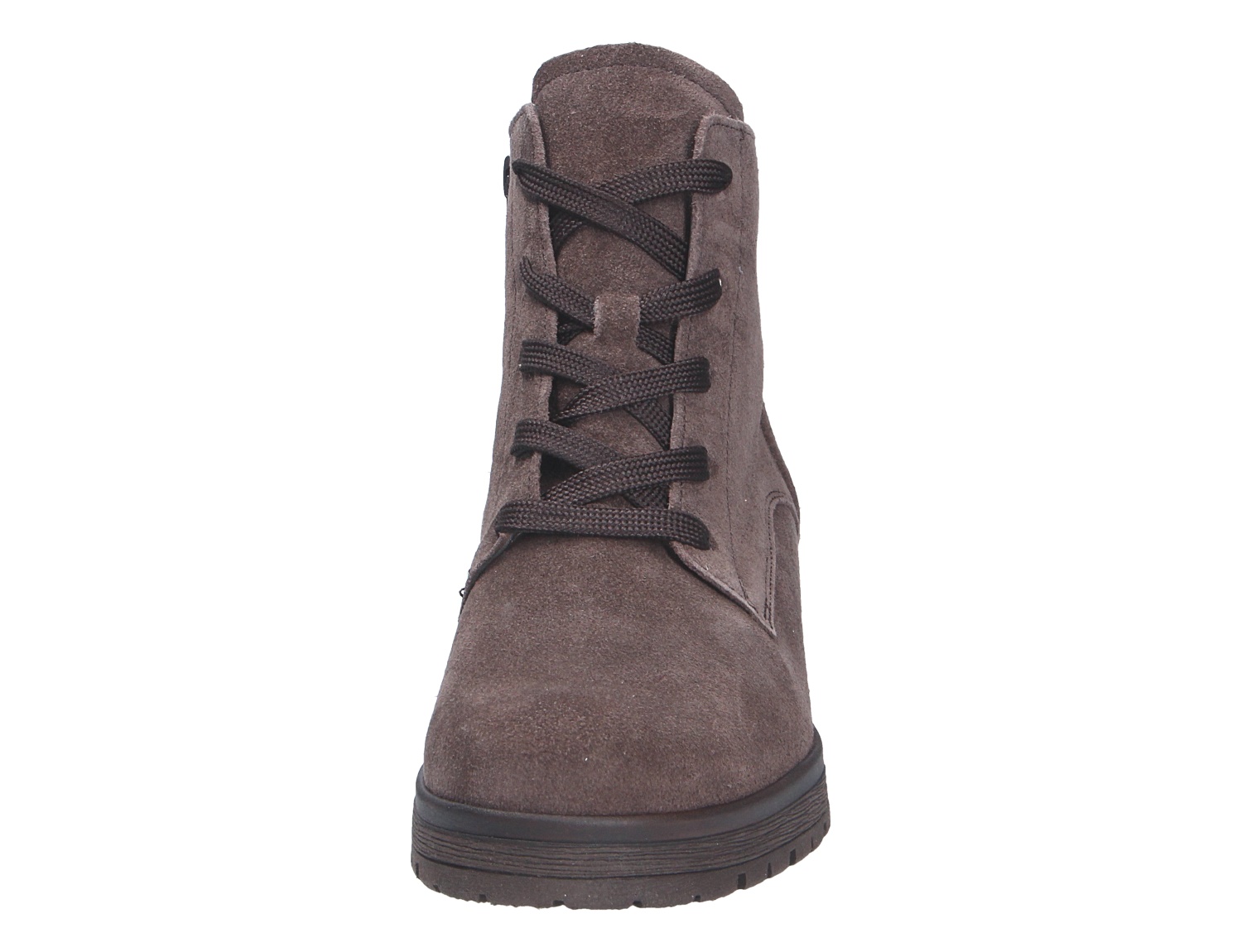 Gabor Damen Stiefel in Braun aus Veloursleder mit Schnürung und robuster Sohle, Frontansicht