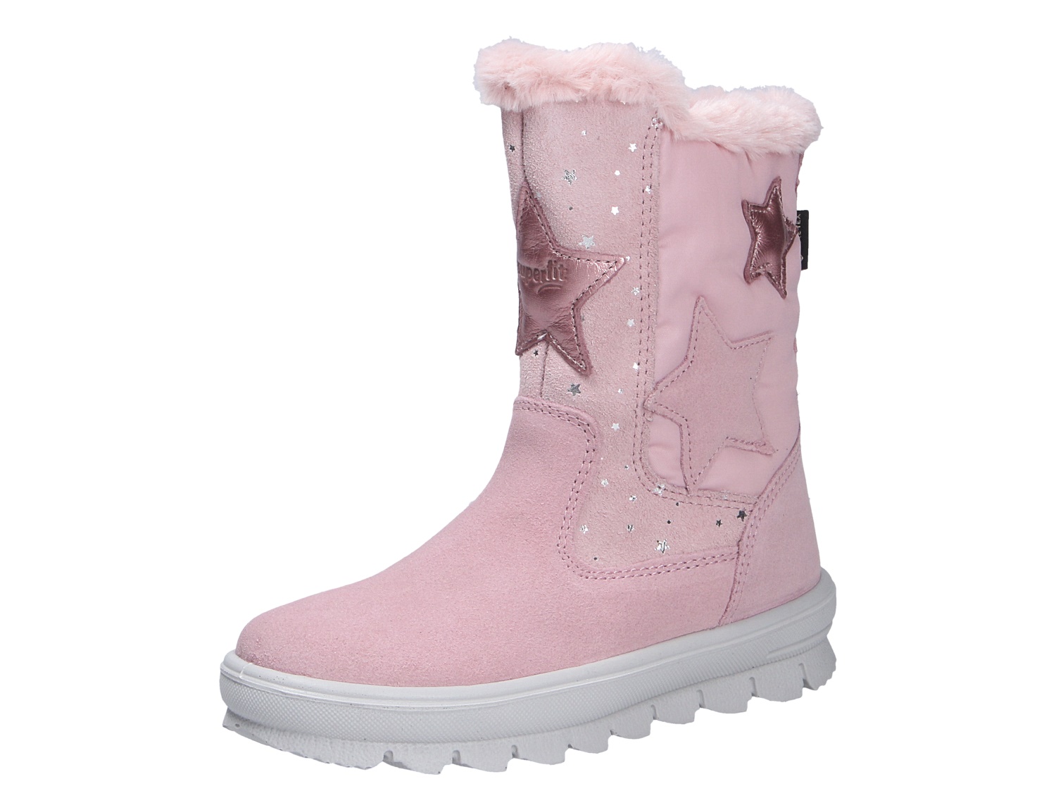 Superfit FLAVIA rosa Winterstiefel für Kinder mit Stern-Applikationen, Glitzerdetails, warmem Kuschelfutter und profilierter Sohle