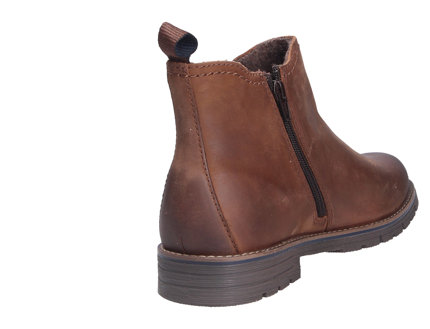 bugatti Herren Stiefel in Braun aus Leder, knöchelhoch mit seitlichem Reißverschluss und profilierter Sohle