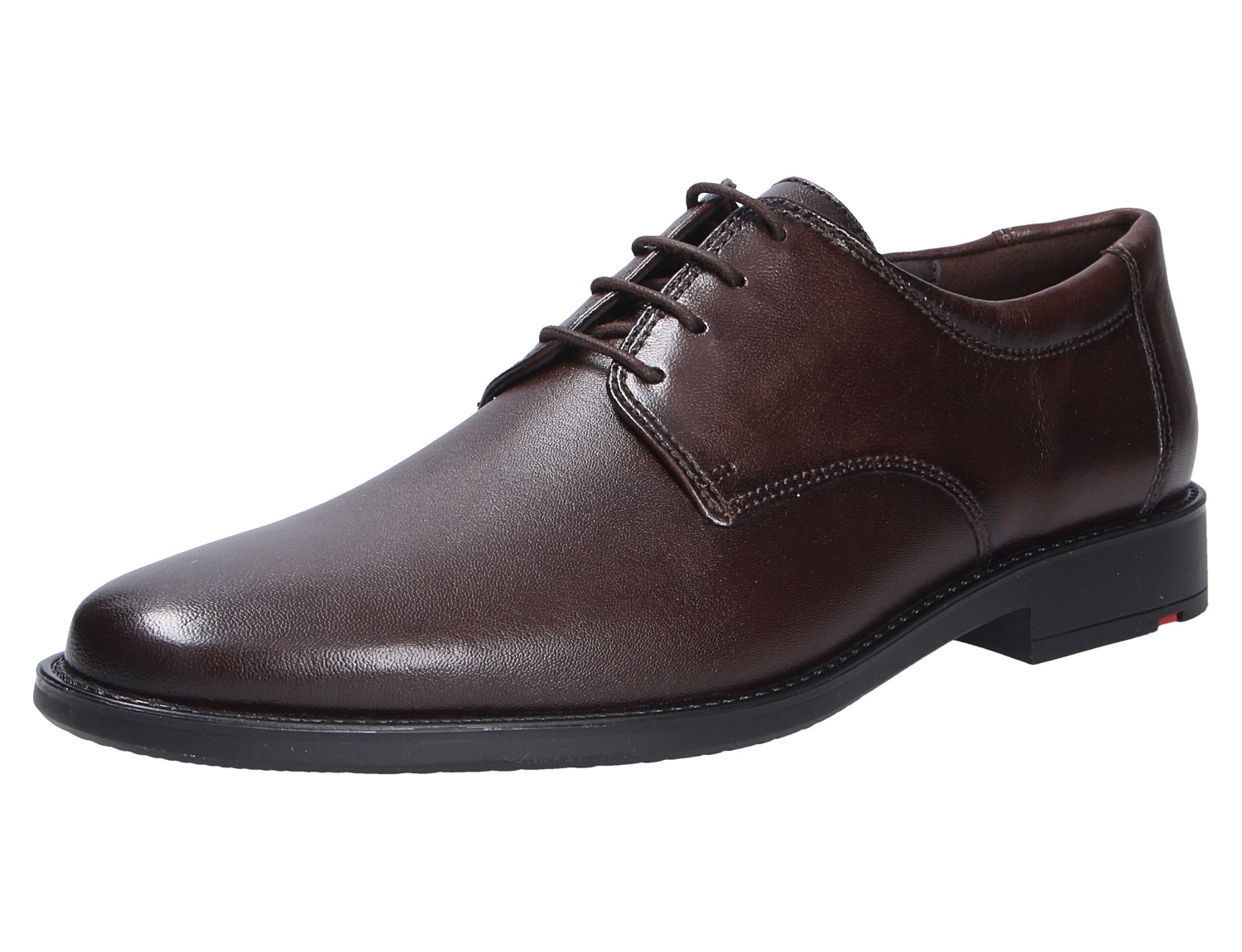 Lloyd CORE 110 eleganter Herren-Schnürschuh aus braunem Glattleder mit schlichter Derby-Schnürung und schwarzer Sohle