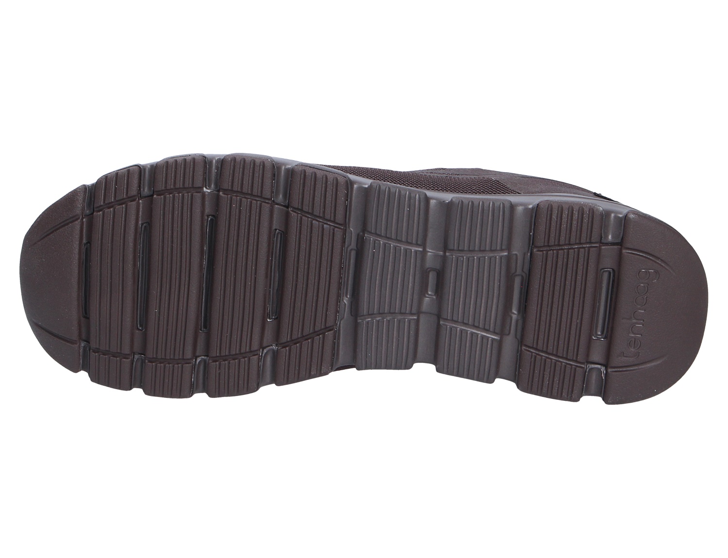 Unteransicht des tenhaag Damen Sneakers mit profilierter dunkelbrauner Laufsohle und flexibler Struktur