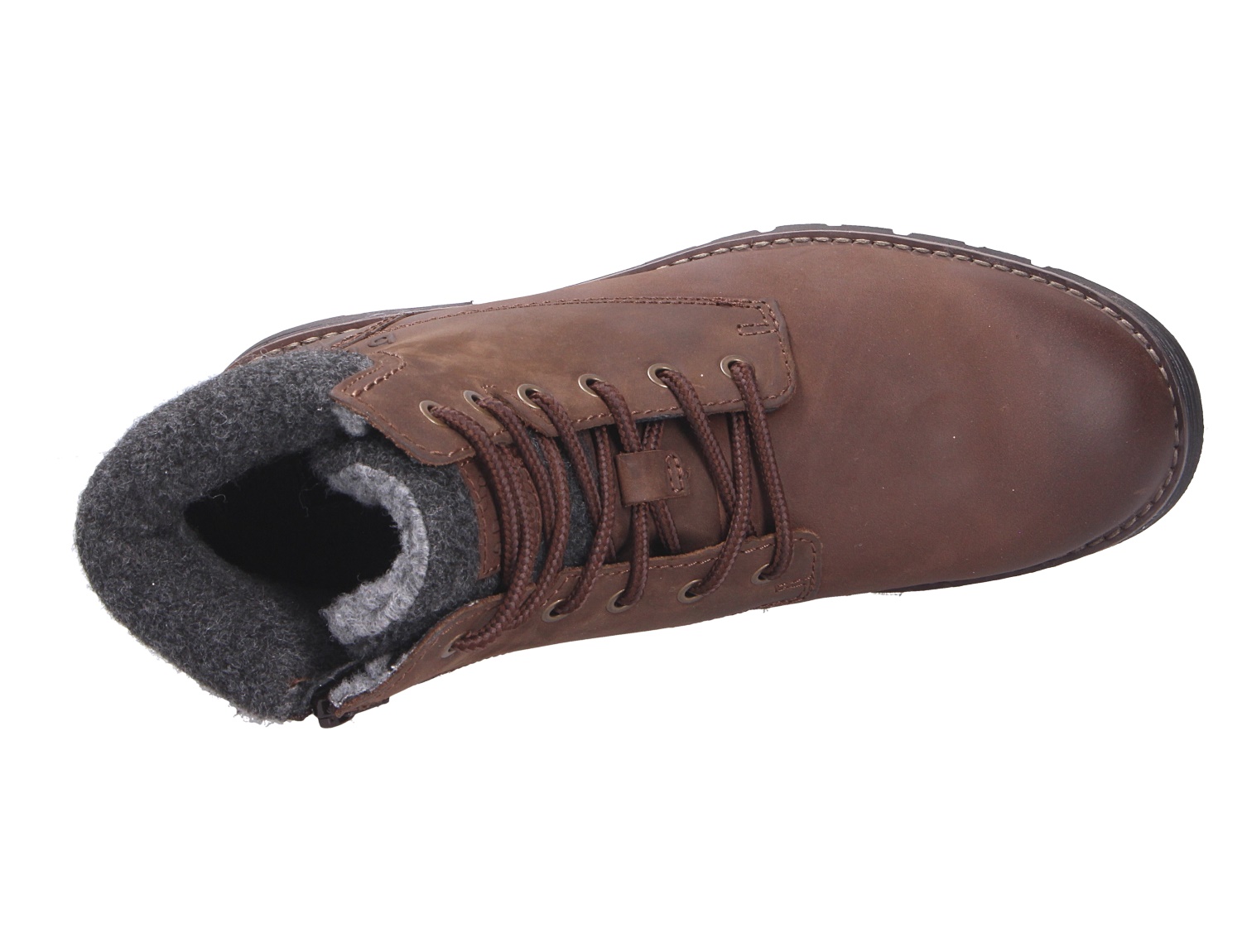bugatti Herren Stiefel in Braun mit Schnürung, robuster Sohle und weichem, warmem Innenfutter in der Draufsicht