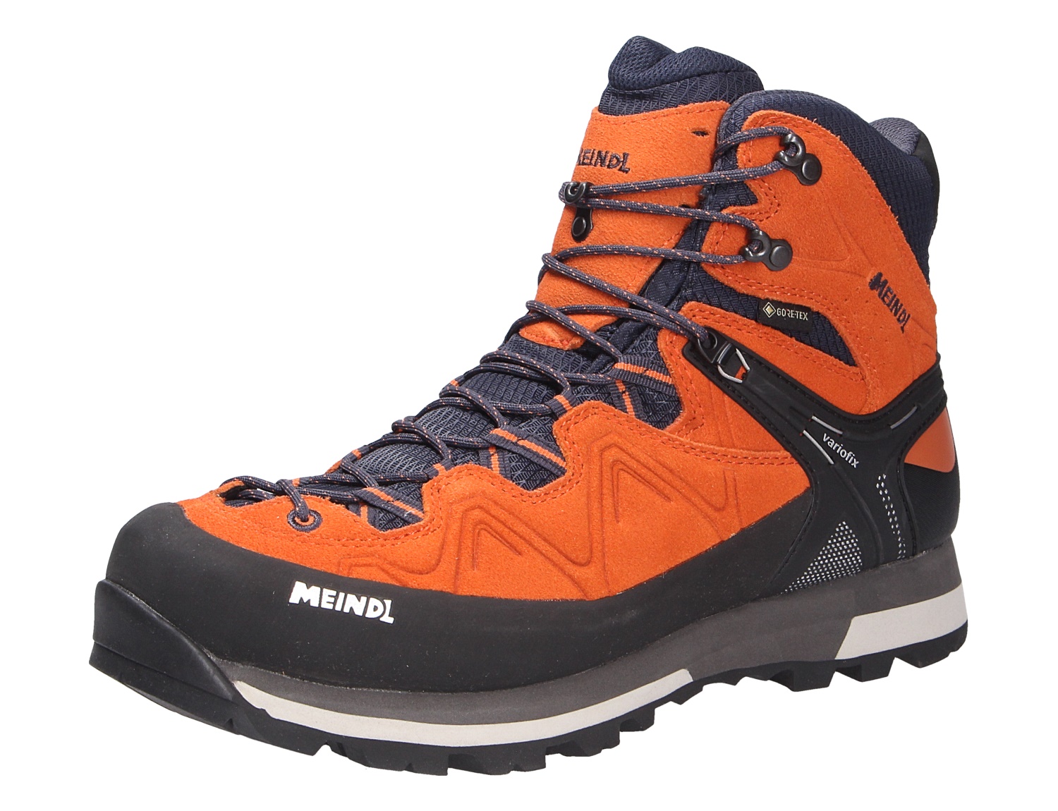 Meindl Tonale Herren-Trekkingstiefel in Orange und Schwarz, robuster Wanderstiefel für anspruchsvolle Touren mit hohem Schaft, griffiger Sohle und Gore-Tex