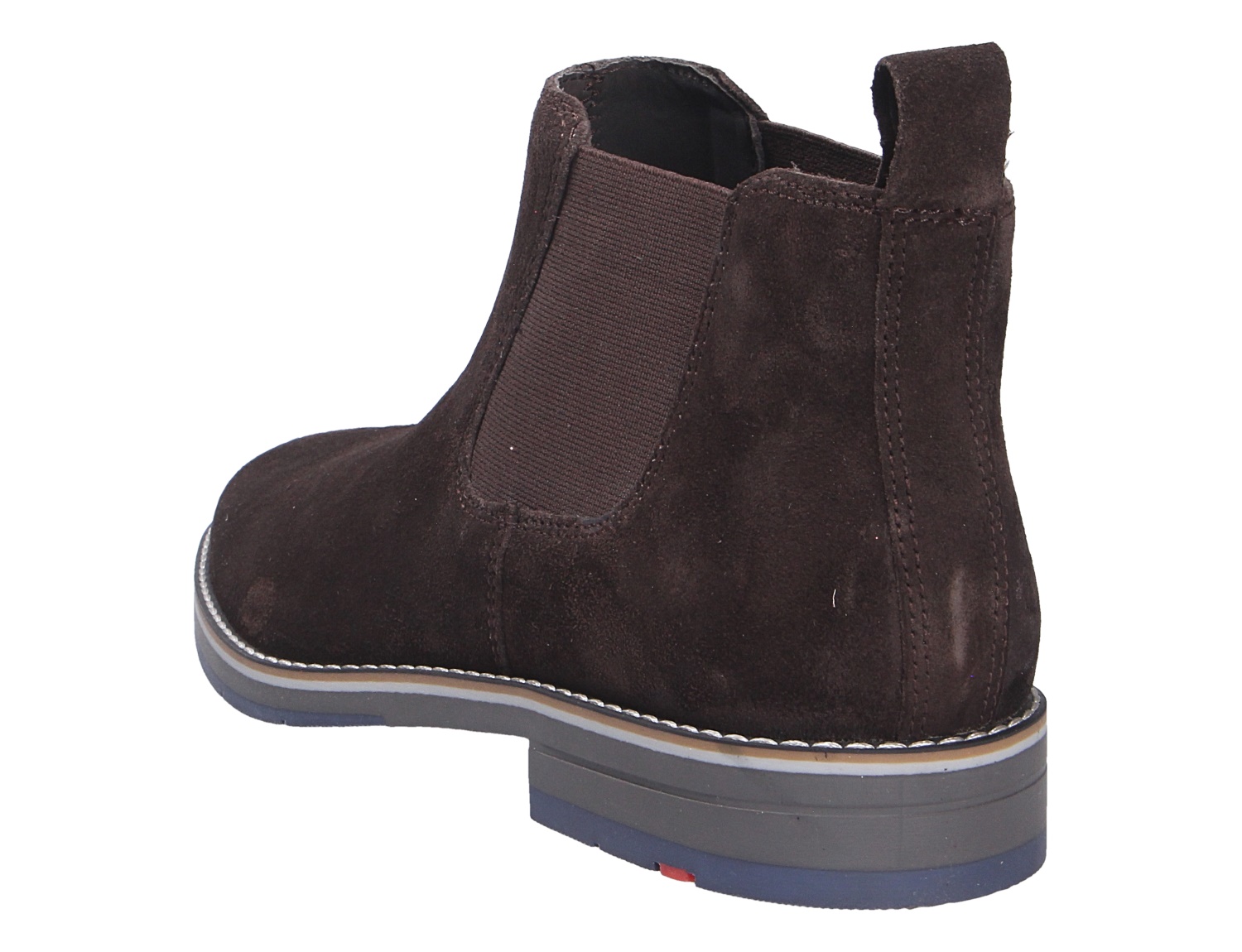 Lloyd DRIFT 315 Chelsea Boot aus dunkelbraunem Veloursleder mit seitlichem Stretcheinsatz und Zuglasche