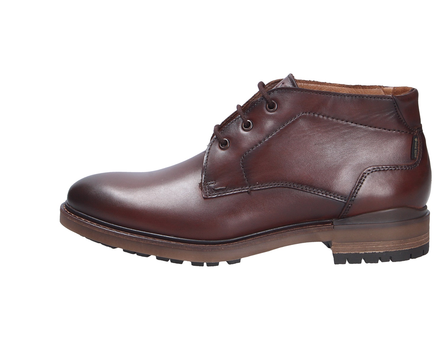Lloyd VIBE 327GL Herren-Schnürboot aus braunem Glattleder mit robuster Sohle in seitlicher Ansicht