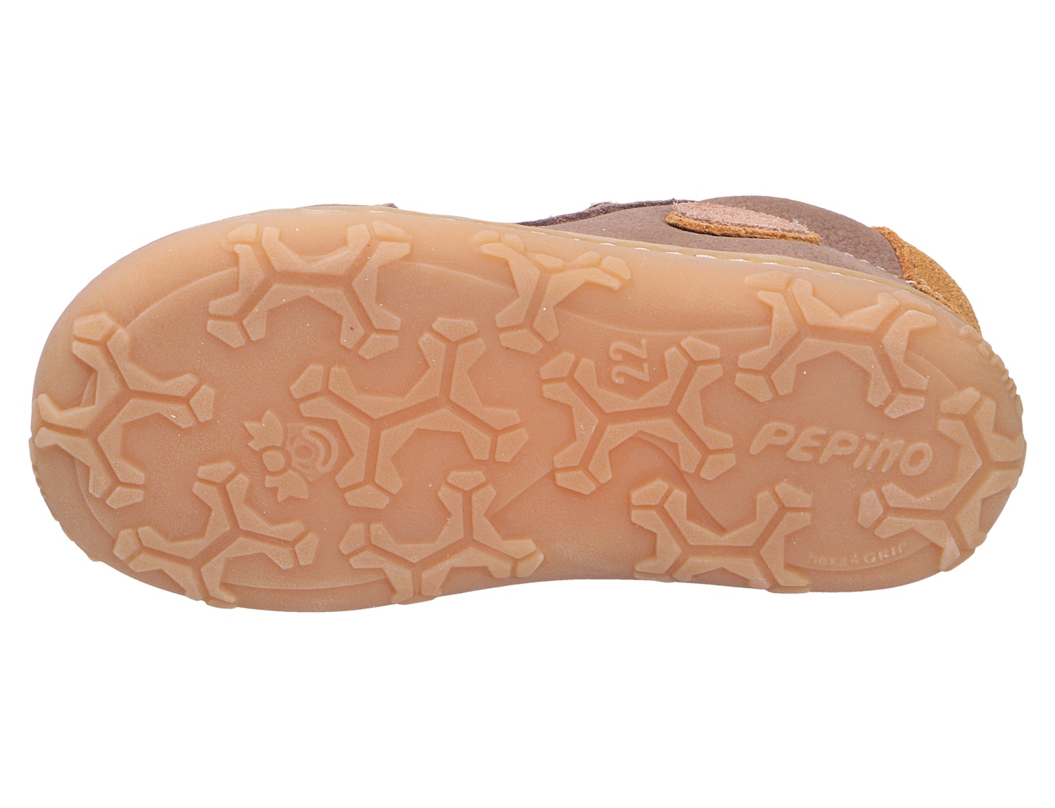 Sohlenansicht der Ricosta Jungen Lauflernstiefel mit flexibler, rutschfester Profilsohle für sicheren Halt