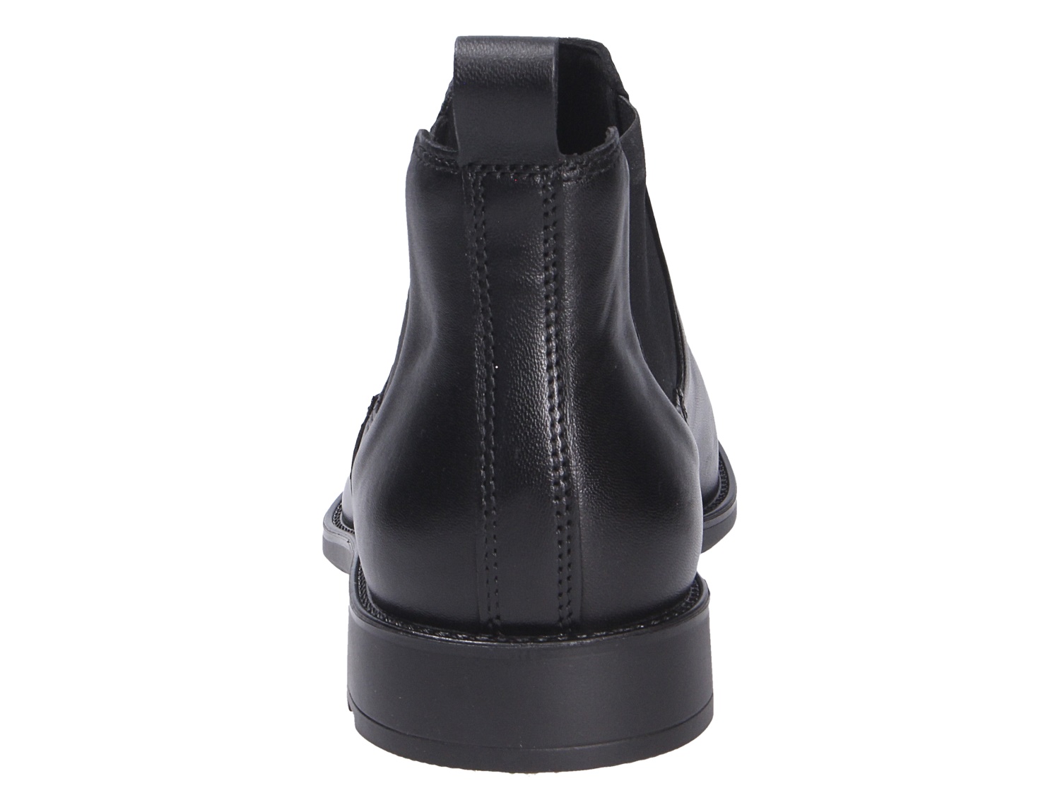 Rückansicht des schwarzen Lloyd Chelsea-Boots CORE 315 aus glattem Leder mit elastischen Seiteneinsätzen und Zuglasche
