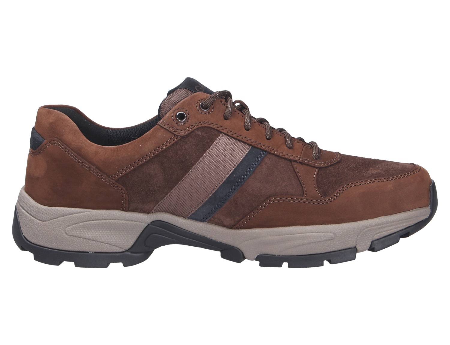 Pius Gabor Evolution Herren-Sneaker in Braun aus Veloursleder, Seitenansicht mit Schnürung und robuster Profilsohle