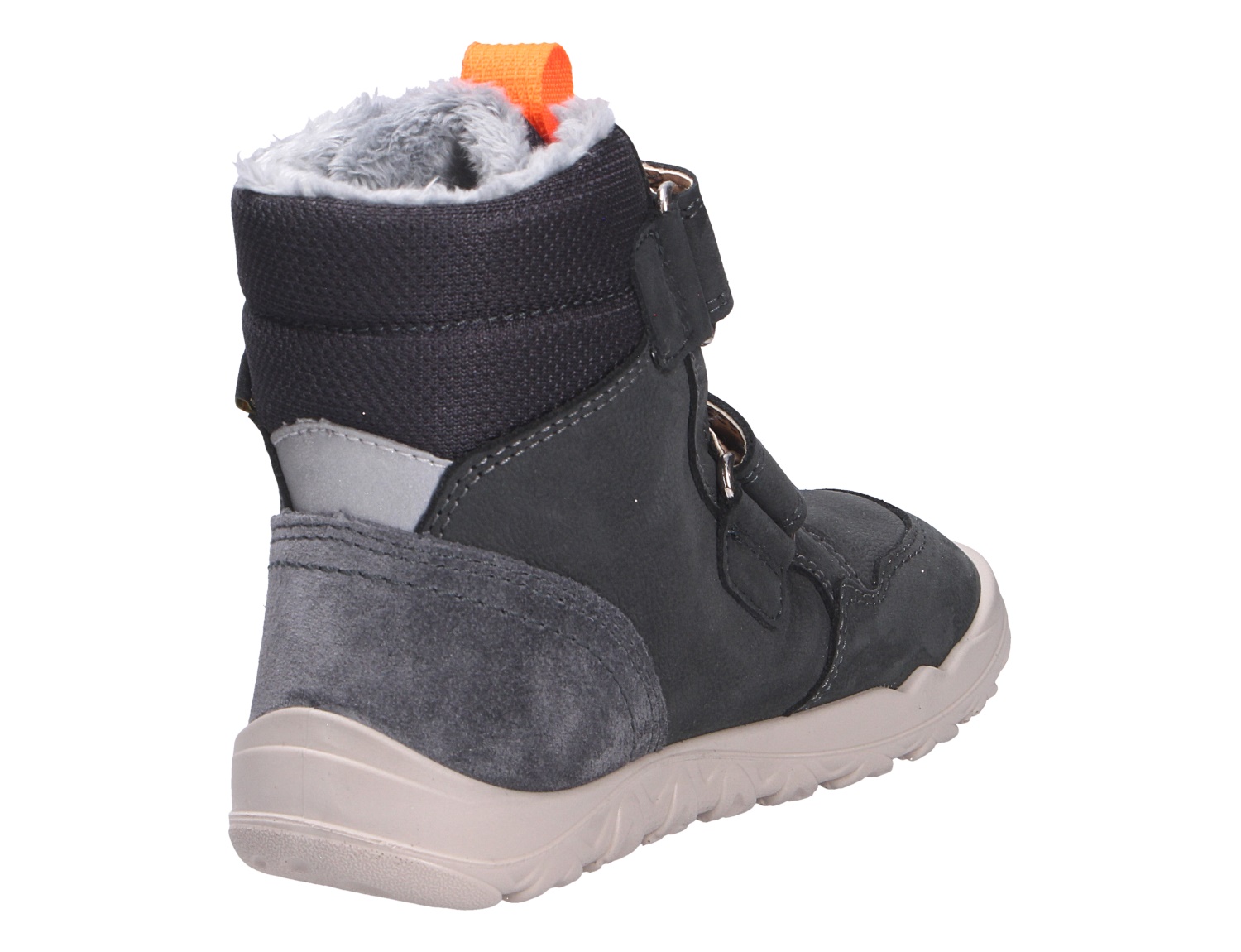 Superfit WALDERI Winterstiefel für Kinder in Schwarz, Rück- und Seitenansicht mit kuscheligem Futter, Klettverschluss und robuster Sohle