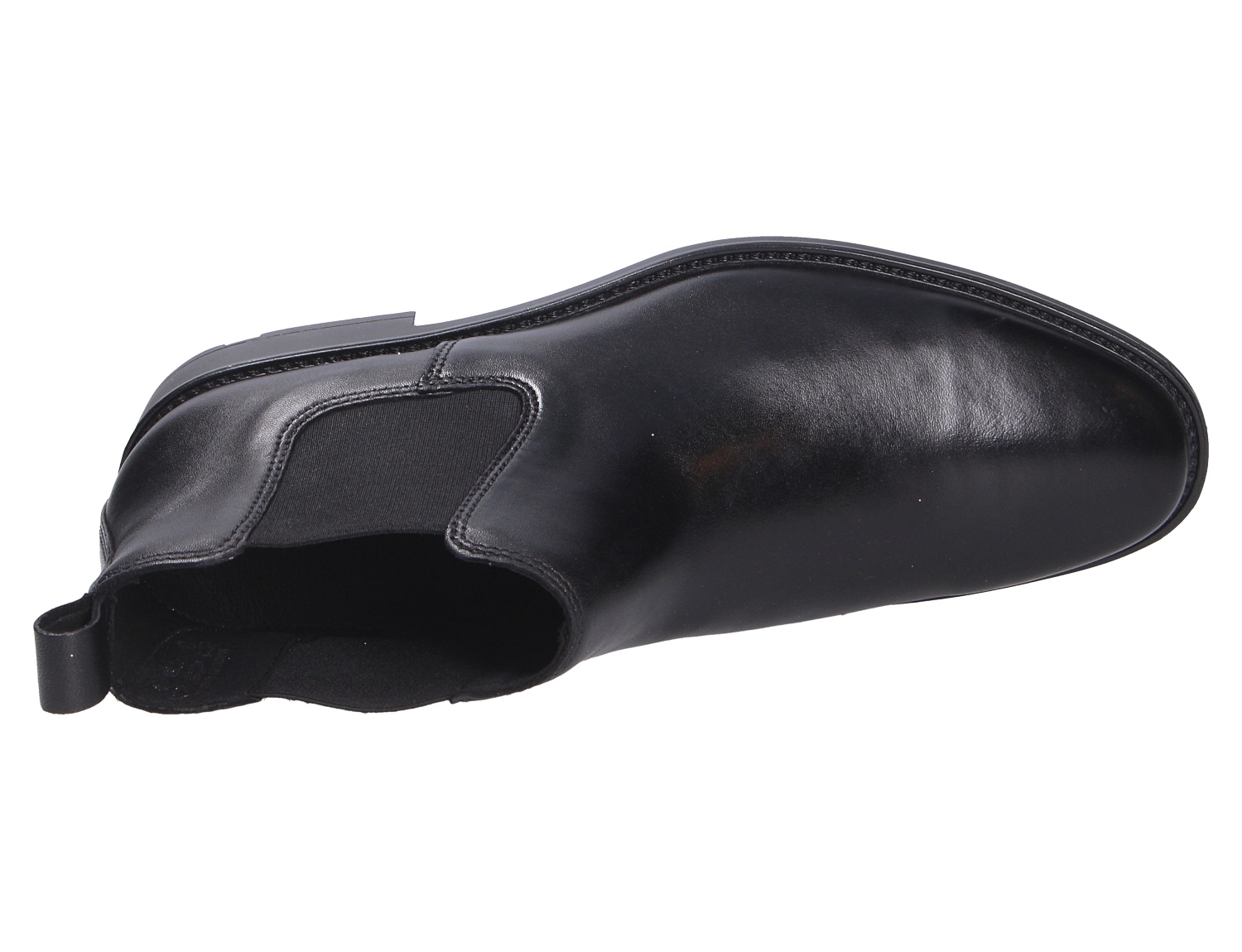 Lloyd CORE 315 Chelsea Boot aus schwarzem Glattleder mit elastischem Einsatz und Zuglasche, gezeigt in der Seitenansicht