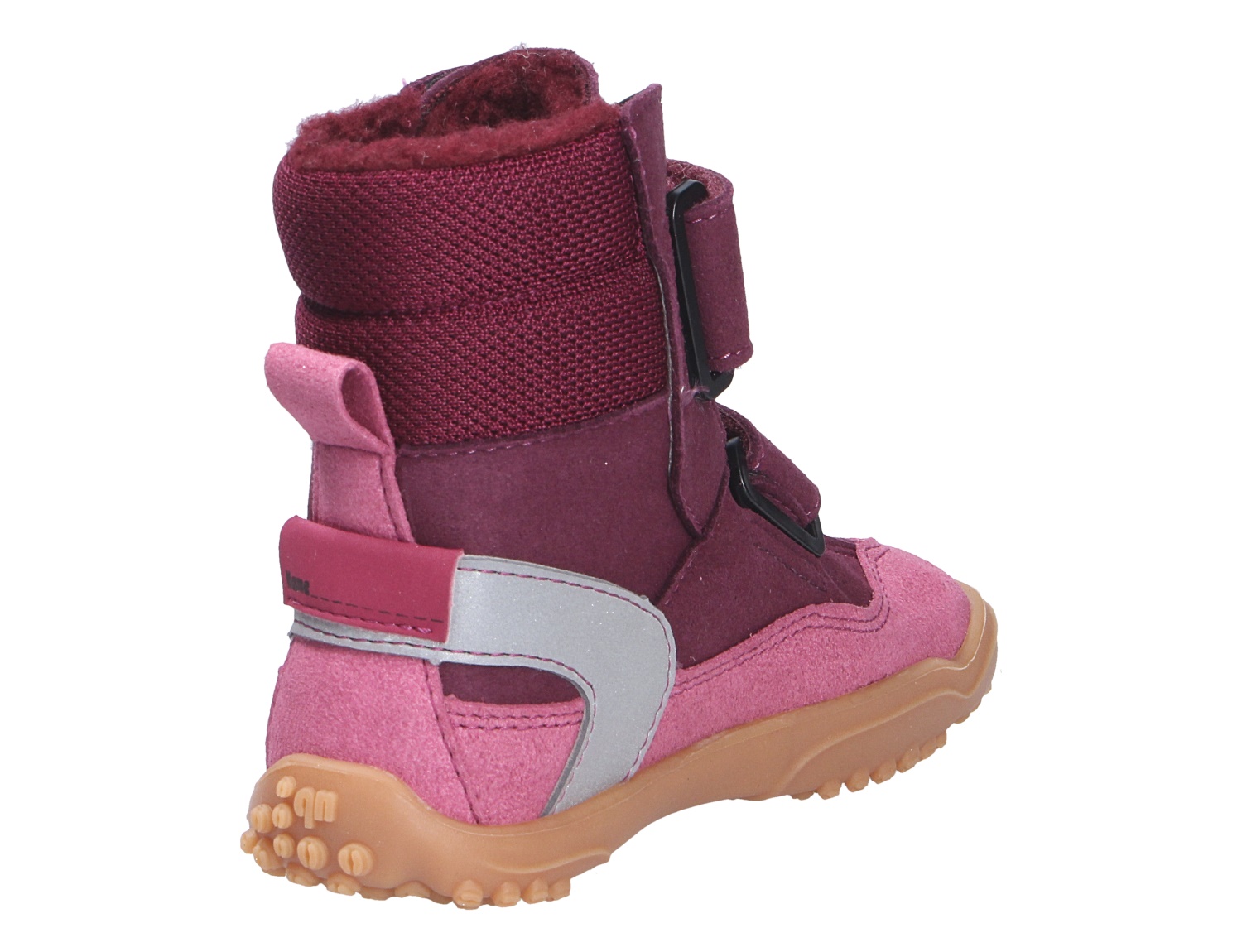 Ricosta Mädchen Stiefel in Pink und Bordeaux, gefütterter Kinderstiefel mit Klettverschluss, reflektierendem Fersendetail und rutschfester Profilsohle