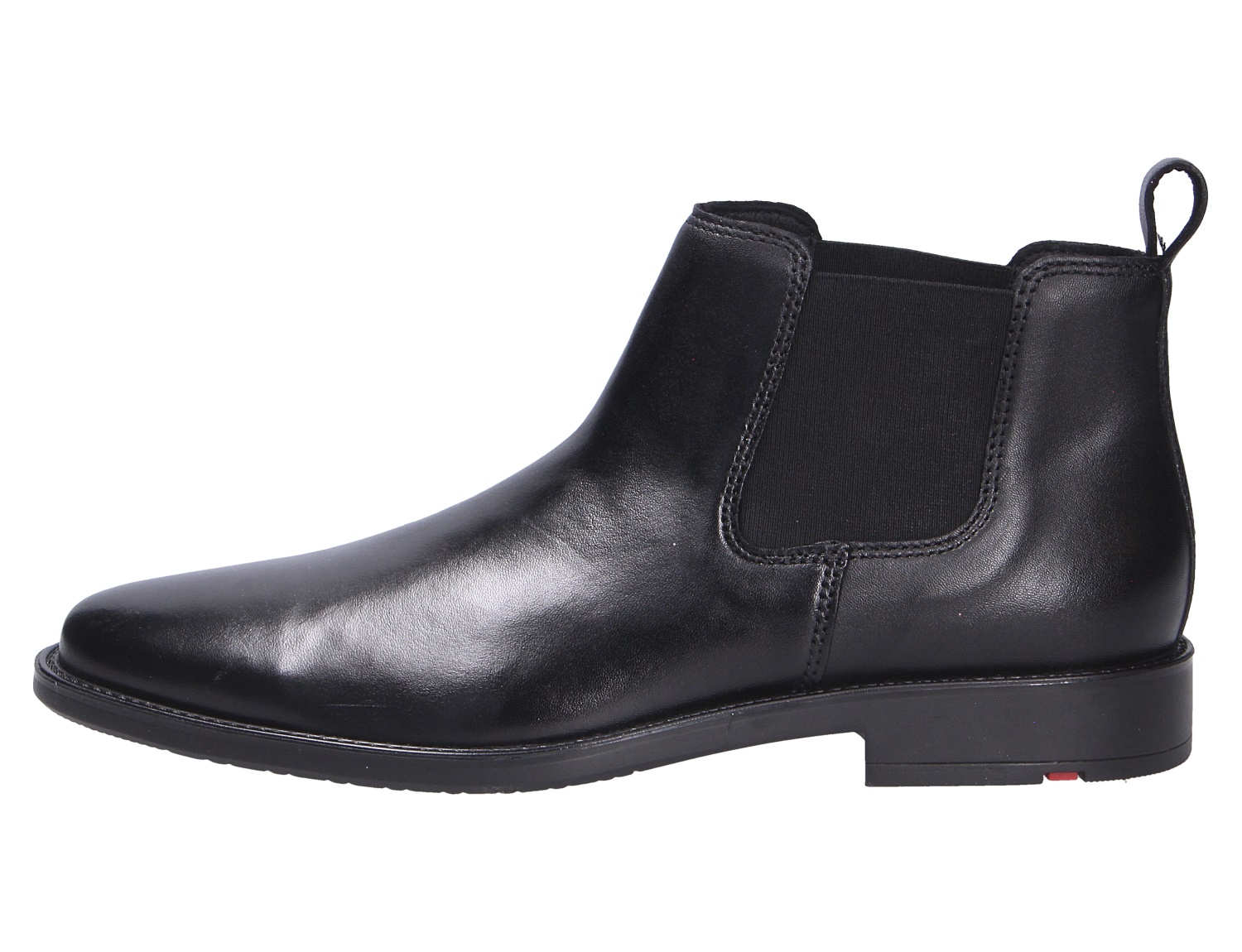 Lloyd CORE 315 Chelsea Boot für Herren aus schwarzem Glattleder mit elastischem Einsatz und flacher Sohle, Seitenansicht