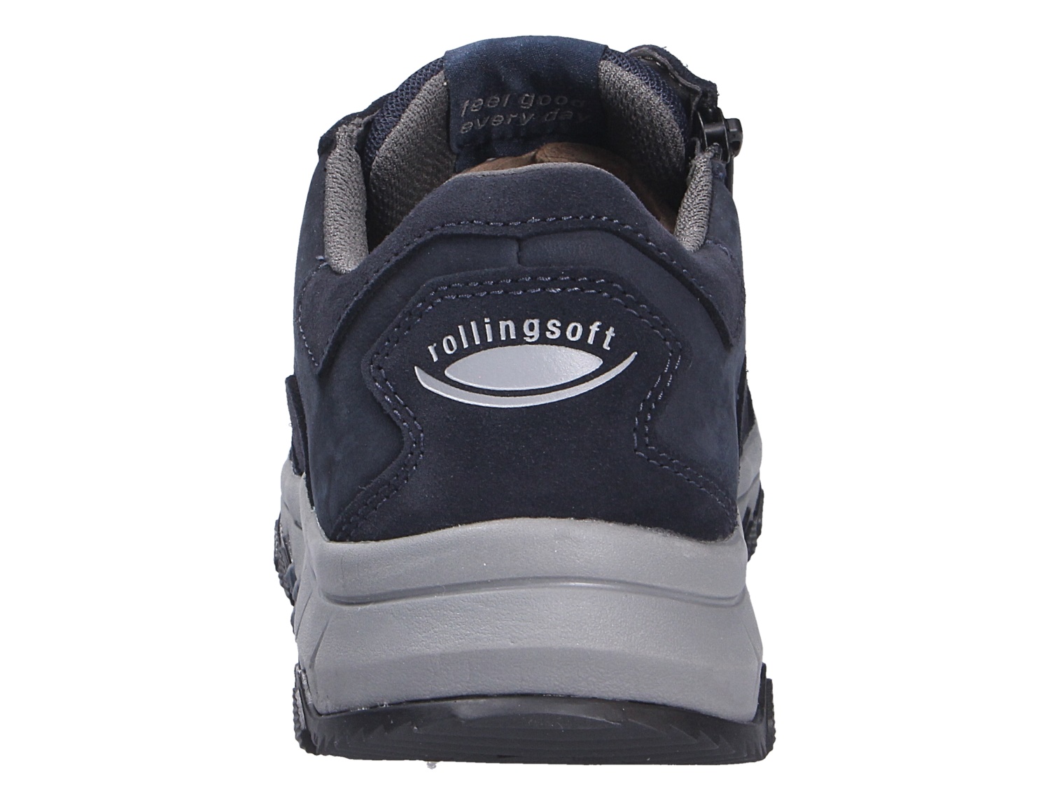 Rückansicht der Pius Gabor Herren Schnürschuhe in Dunkelblau mit rollinGsoft Sohle und robuster Laufsohle
