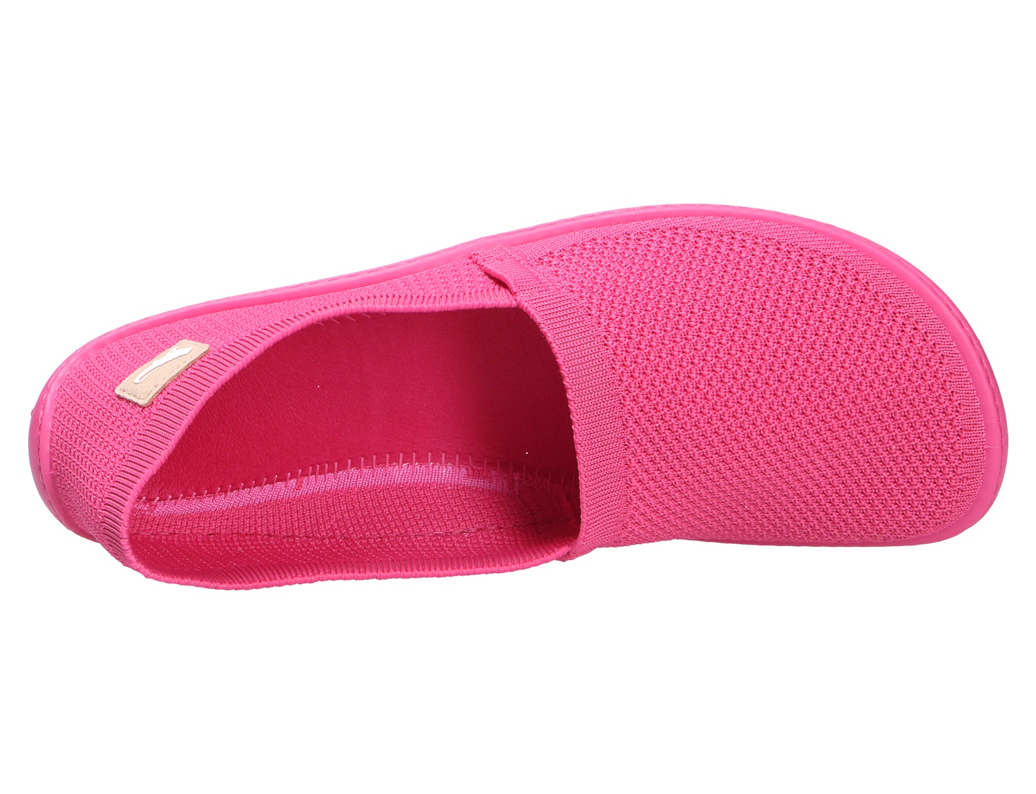 Leguano Flair Barfußschuh in Pink aus flexiblem Strickmaterial, leichte Ballerina-Optik in Draufsicht