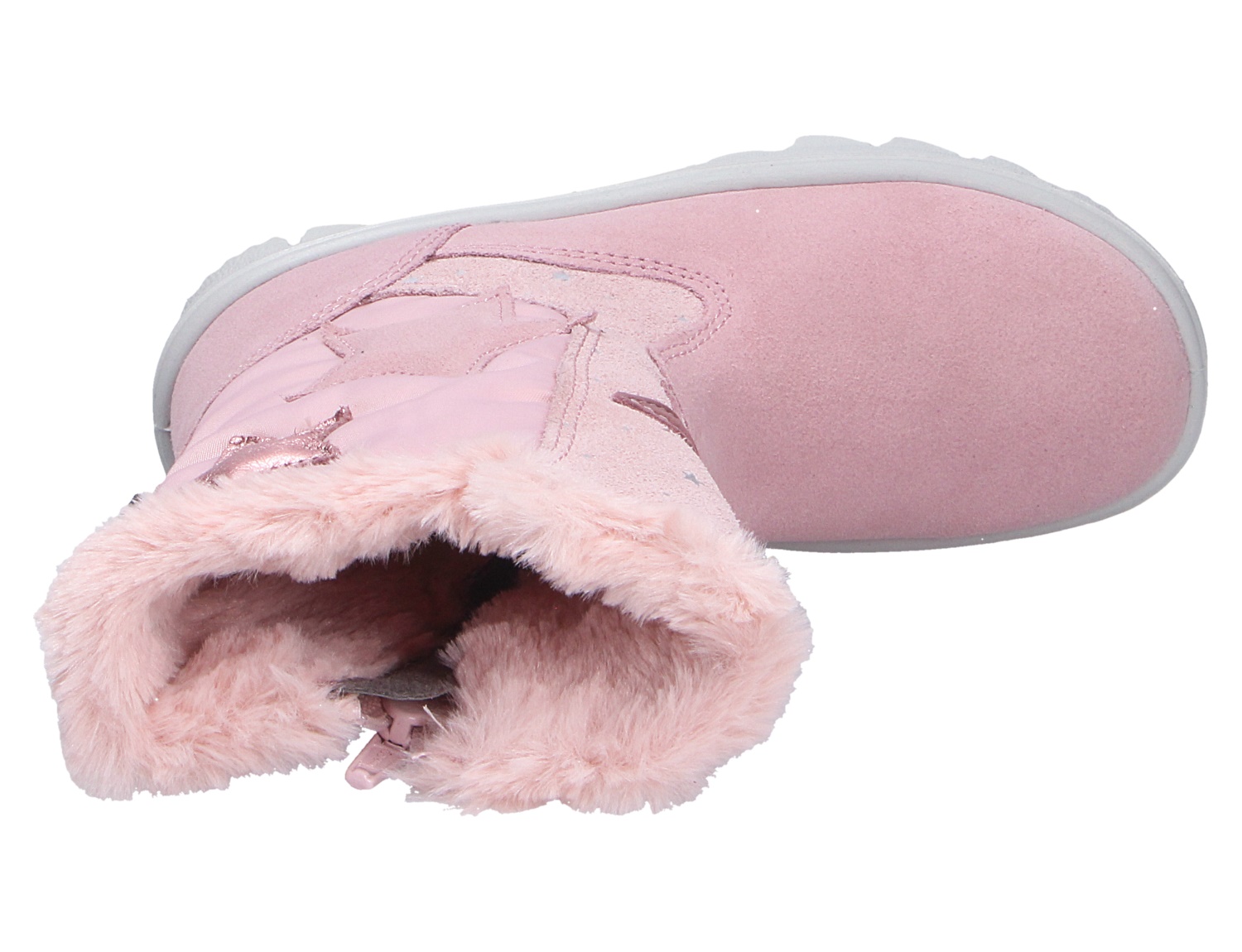 Superfit FLAVIA rosa Winterstiefel für Kinder mit weichem Fellfutter und robuster Sohle, Ansicht von oben