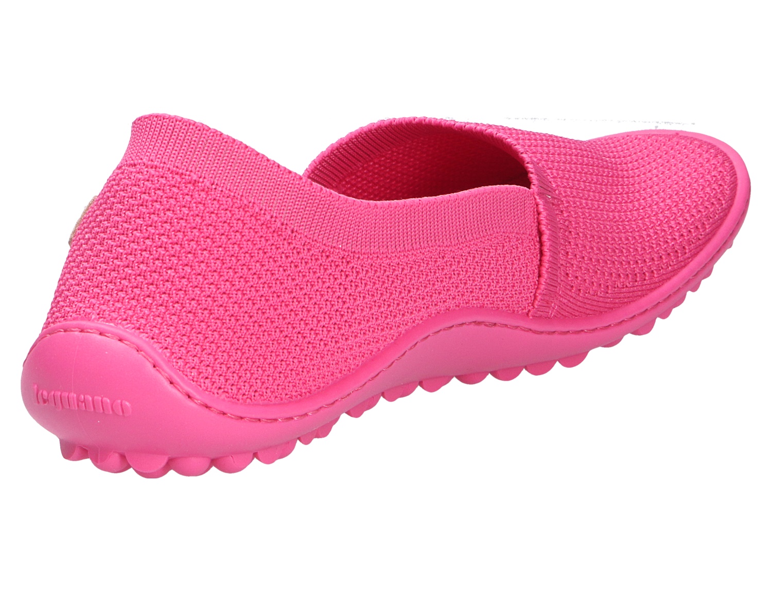Leguano Flair Barfußschuh in Pink, leichter Slip-on aus flexiblem Strickmaterial mit typischer Leguano-Sohle
