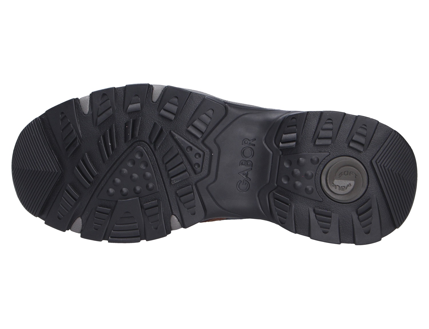 Detailansicht der profilierten Laufsohle der Pius Gabor Herren Schnürschuhe in Schwarz mit griffigem Sohlenprofil