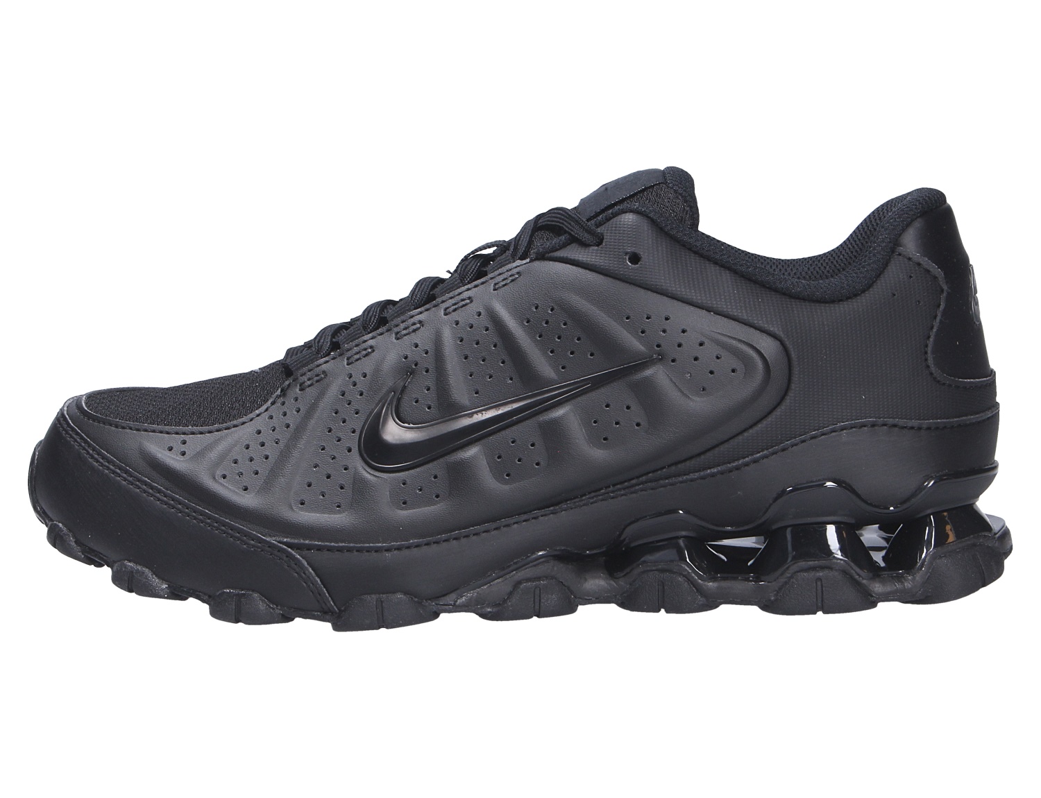 Nike Reax 8 NSW Herren-Sneaker in Schwarz, sportlicher Alltagsschuh mit Schnürung und markanter Reax-Dämpfung in der Seitenansicht