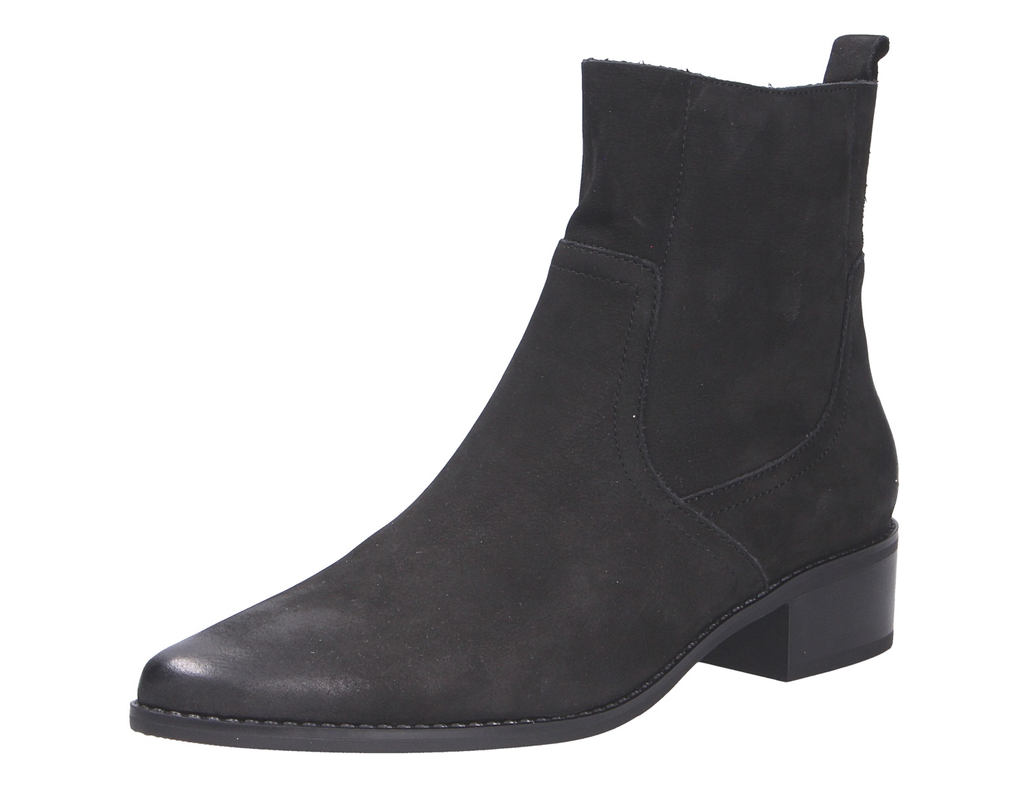 Caprice Damen Stiefel in Schwarz aus Veloursleder, elegante Stiefelette mit seitlichem Reißverschluss und Blockabsatz