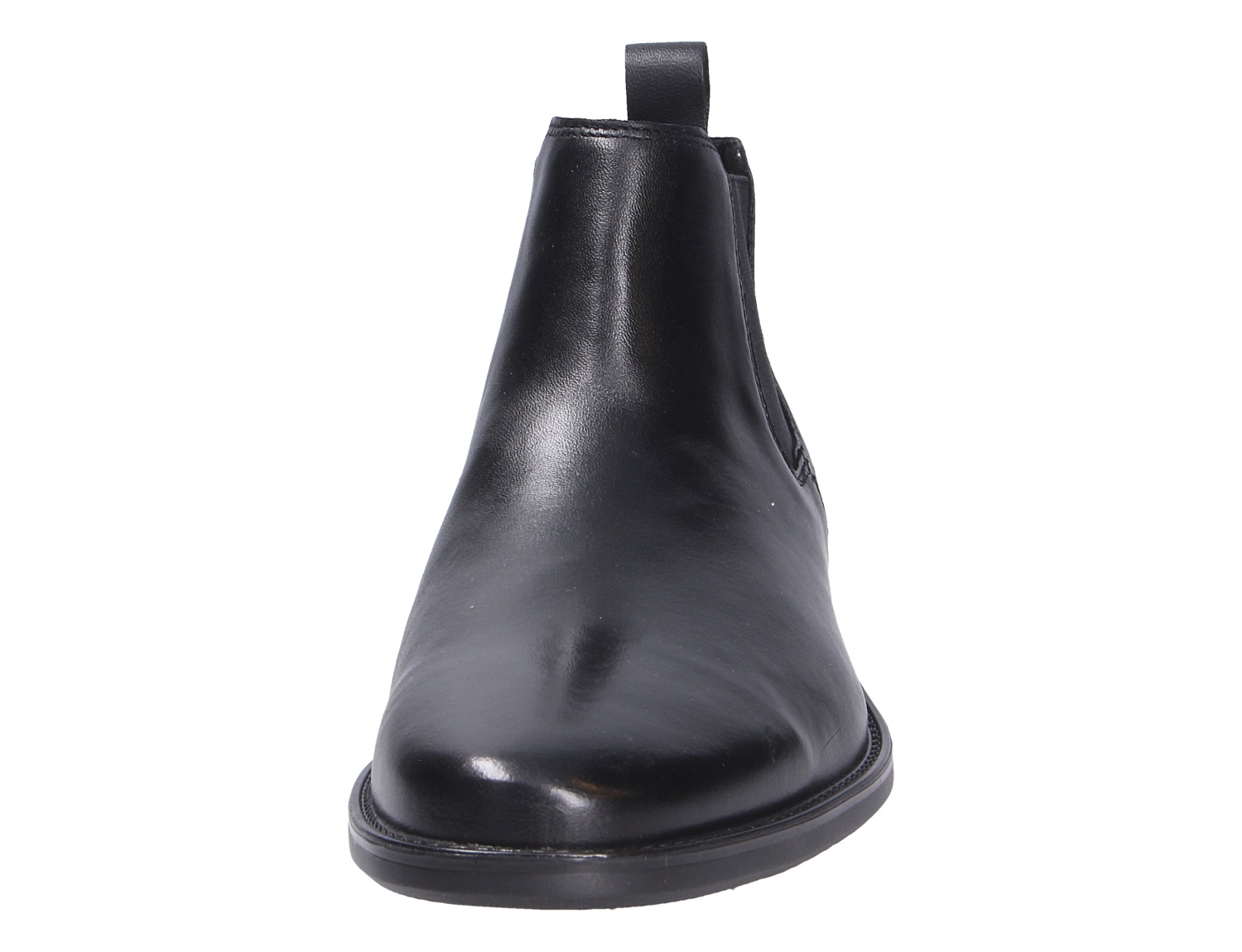 Vorderansicht des Lloyd CORE 315 Chelsea-Boots aus schwarzem Glattleder mit elastischem seitlichem Einsatz